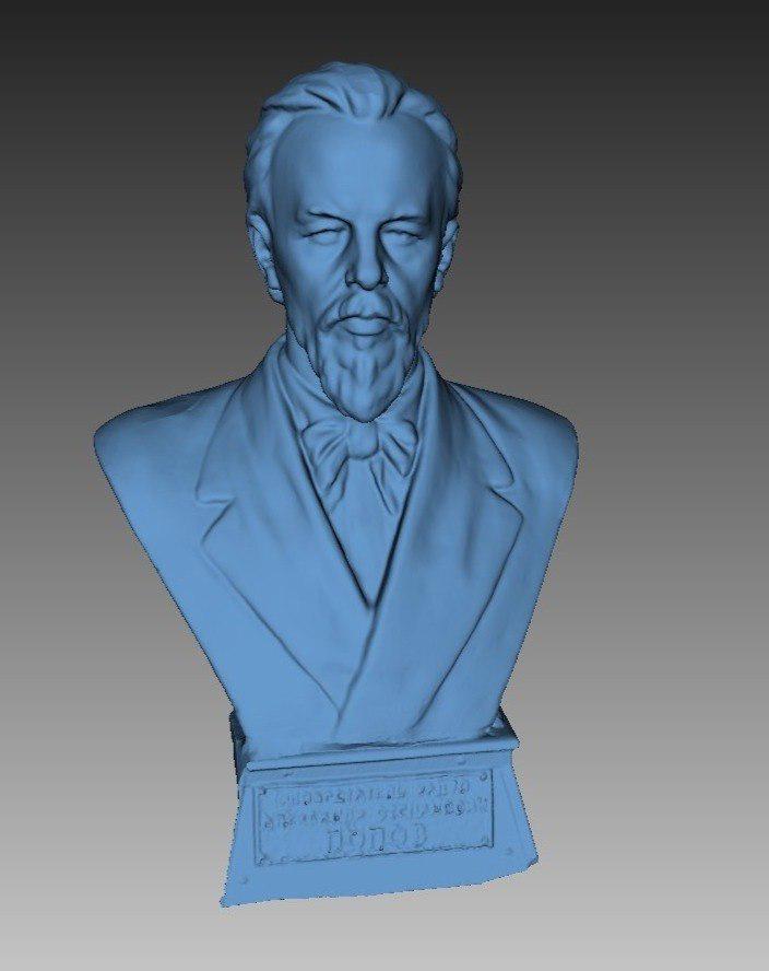 HackspaceTgn's tweet image. Оцифровали бюст изобретателя радио - Попова Александра Степановича. Получилось неплохо! =) sketchfab.com/models/74e03ff…