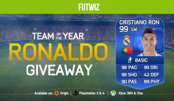 FUTWIZ's tweet photo. Drawing the winner of our #TOTY Ronaldo giveaway tomorrow evening - make sure you've entered! https://t.co/UD74CuRWuw http://t.co/GpuH7xHDoZ