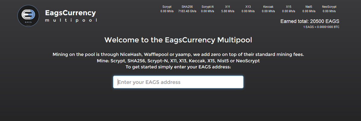 Vindyne8's tweet photo. $eags Multipool is live! https://t.co/3xthwGKcBD| http://t.co/nnWvIjIYsD Throw some hashes! #RT http://t.co/0Q4aSxIXQr