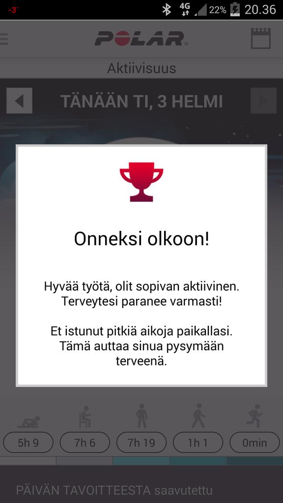 AvaAho's tweet image. AIIIVAN MAHTAVAA!! #hyötyliikunta #polarloop