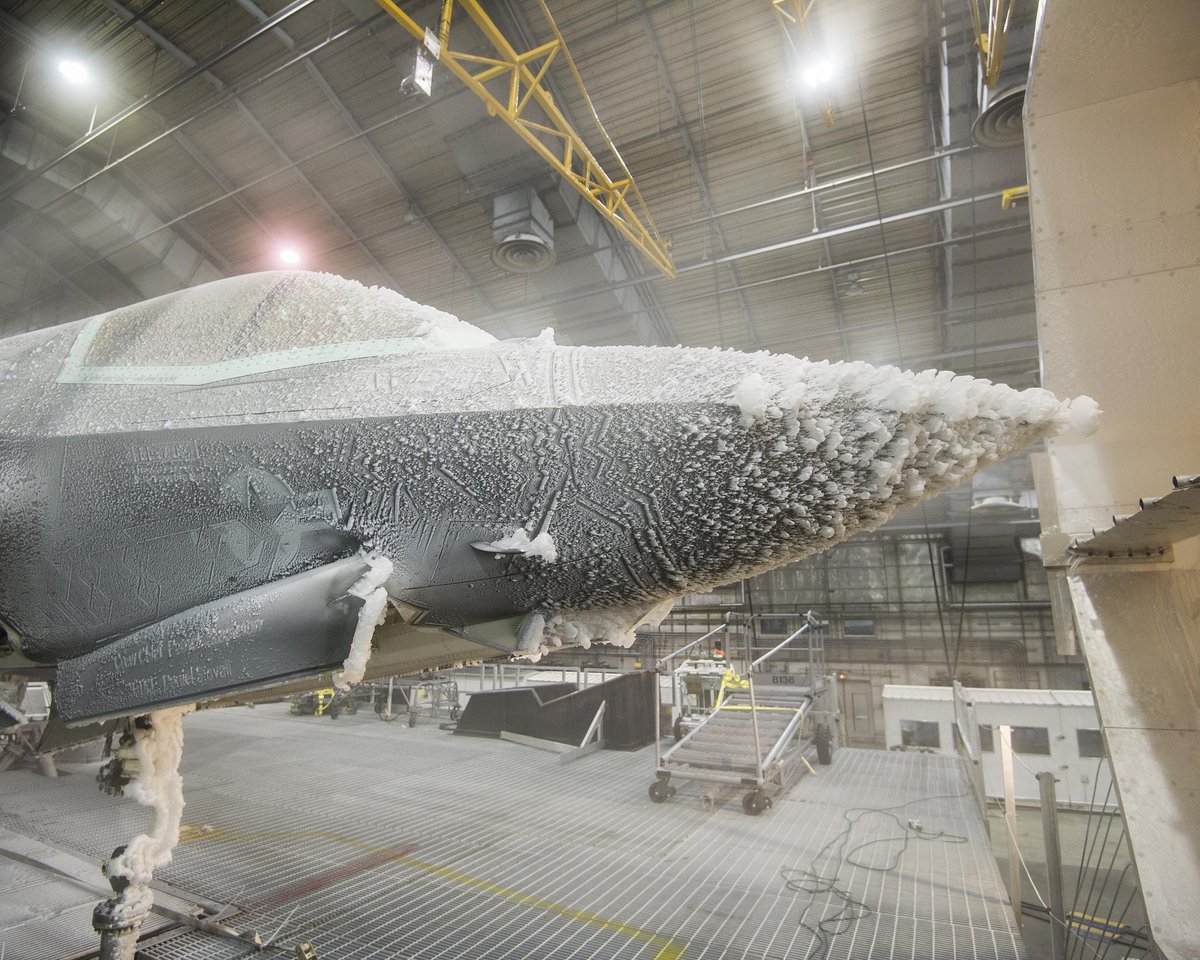 The F-35 gets blasted as <a href="/LockheedMartin/">Lockheed Martin</a> puts it through extreme climate testing. [Gallery] airspacemag.com/multimedia/wha…