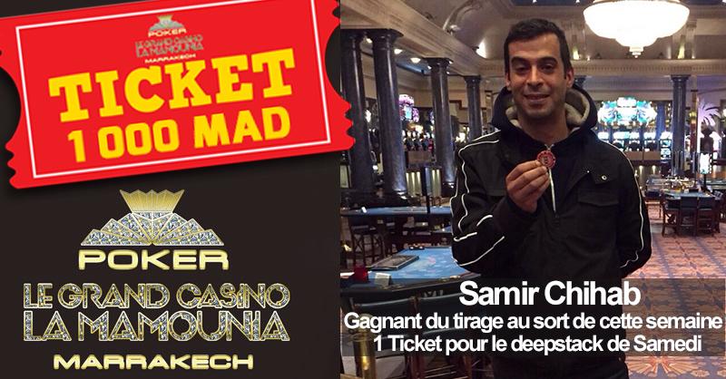 POKER_GCM's tweet photo. Samir remporte son Ticket pour le Deepstack grâce à notre Tirage au Sort ! http://t.co/zZmlJeaP6K #poker #marrakech http://t.co/6R1Trl7To6