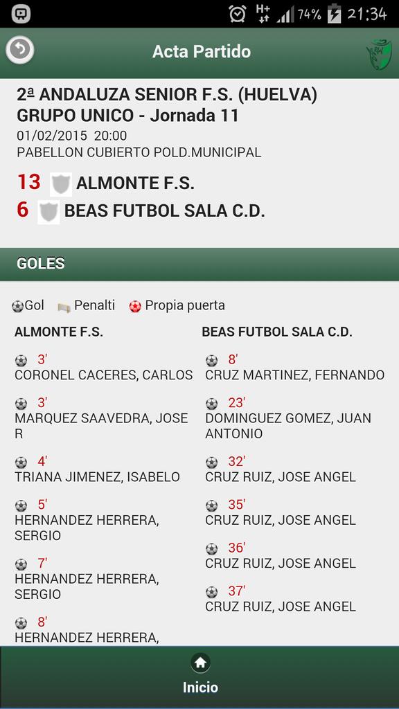 fsalmonte's tweet photo. ¡Buenas noches amig@s! Aquí os dejamos el acta y clasificación de esta semana, 13-6 resultado final. A seguir... http://t.co/pWErh8sTHs