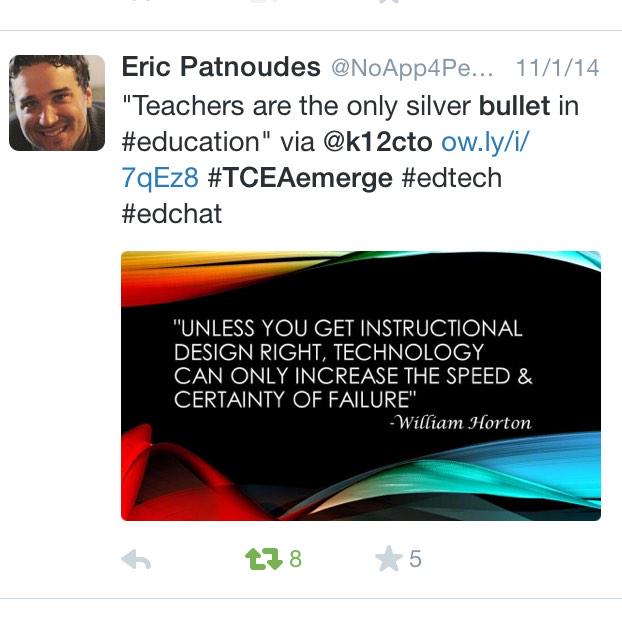 k12cto's tweet photo. Lots of tool talk on my #tcea15 feed. Remember, teachers are a key to success! http://t.co/3odwRuuXci