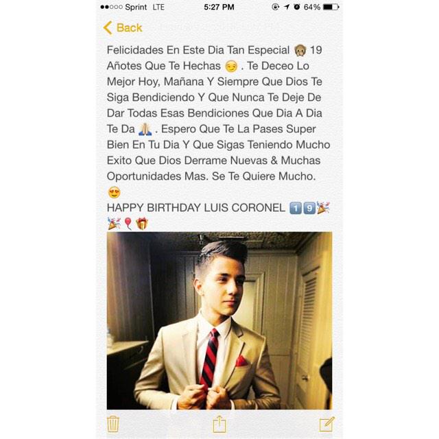 HAPPY BIRTHDAY LUIS CORONEL         