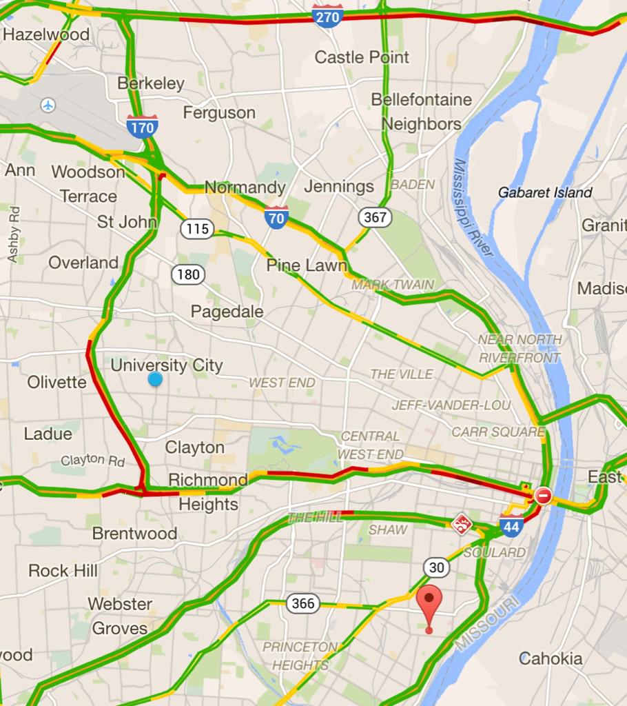 OwlsAsylum's tweet photo. RT @sdkstl: #DutchtownShooting is roughly 17 miles from #Ferguson; 3.5 miles from #shawshooting #STL http://t.co/6XT1pFuHEp
