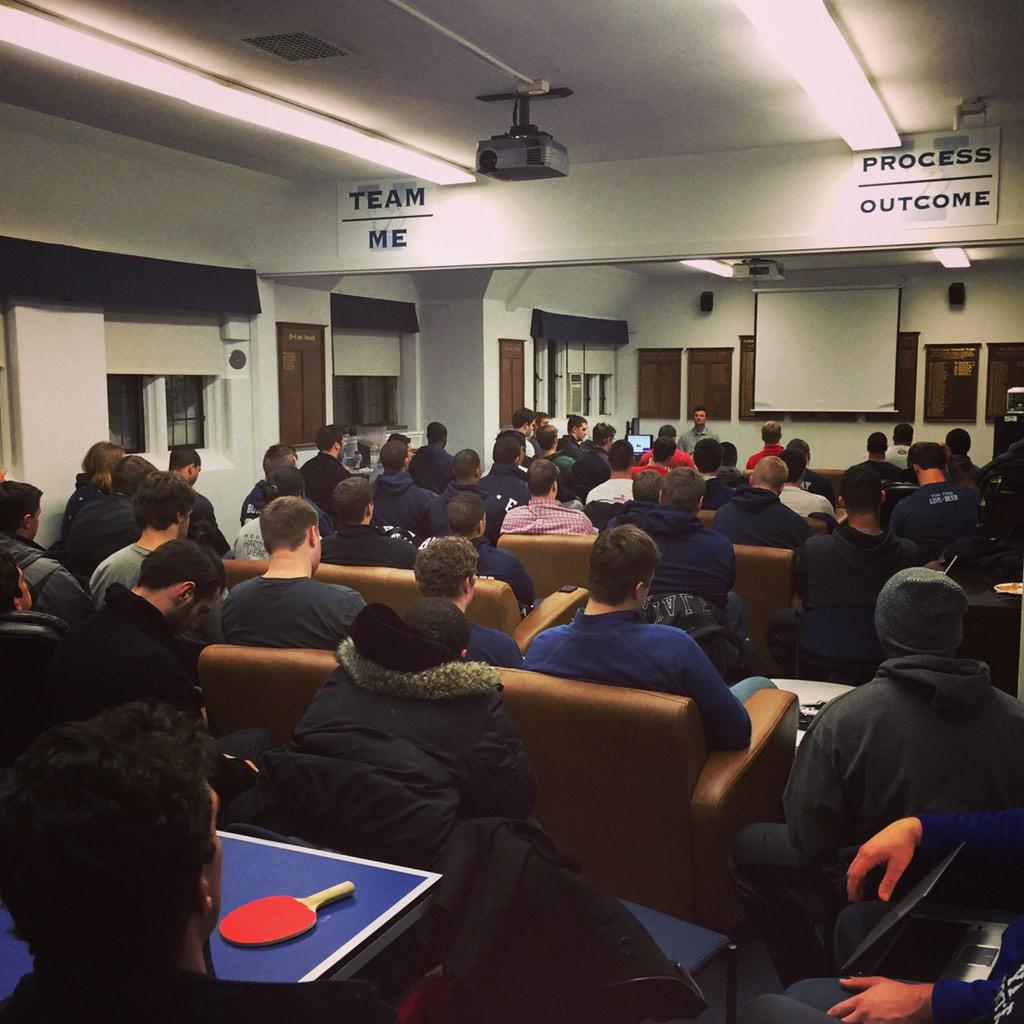 yalefootball's tweet photo. Evening meditation with @BrianCainPeak #yalefootball #oneplaywarrior #Team143 http://t.co/VcmpqdGjFL
