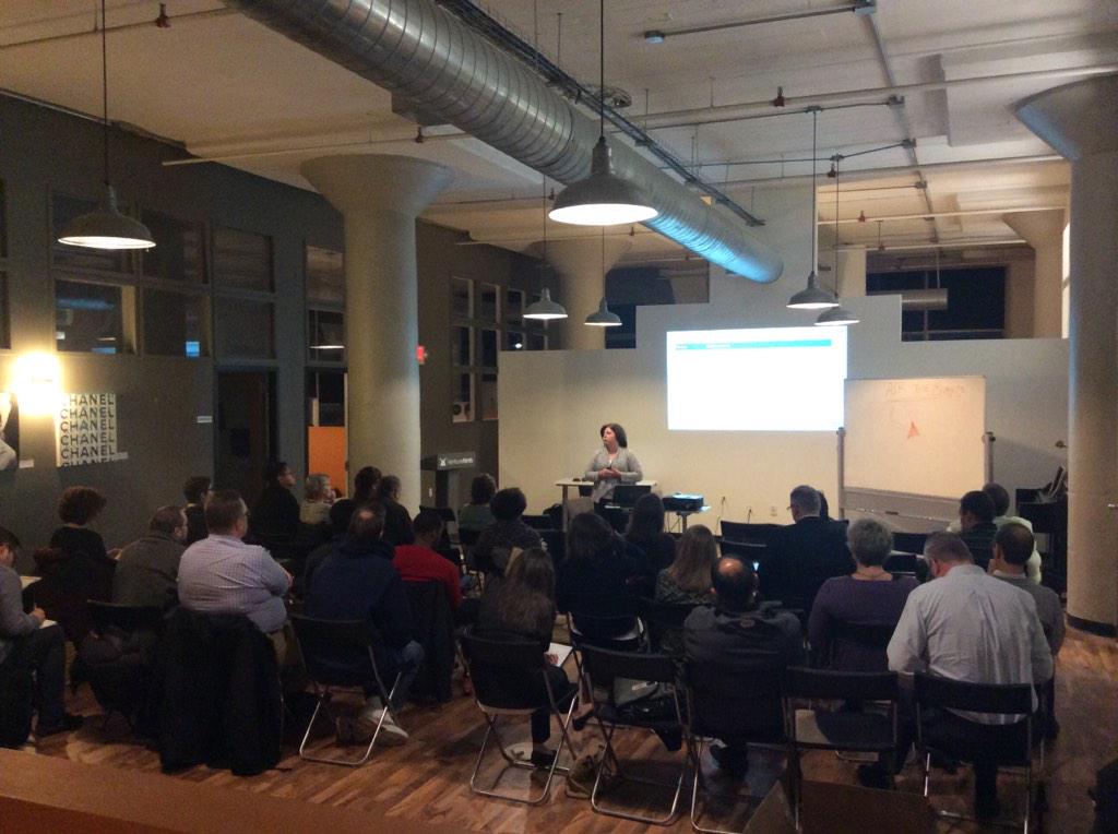 apexsutherland's tweet image. .@pickeringmo adeptly answering @salesforce #spring15release questions at the #SalesforcePhiladelphia UG meeting