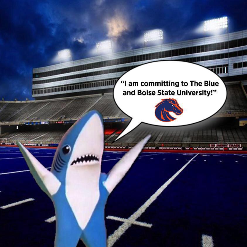 CoachHarsin's tweet photo. GO BRONCOS! Welcome our biggest catch #LeftShark of 2015! HAHA #EnjoyTheProcess tomorrow is a great day! @katyperry http://t.co/aaQI7uzhBG