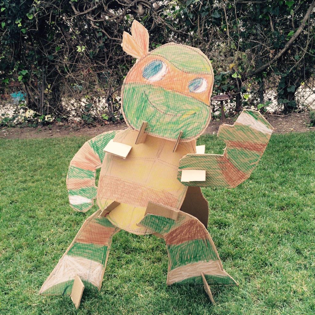 AnnaChambers_'s tweet photo. Made a giant Mikey with the kids. #TMNT http://t.co/iOqGG0mPYt