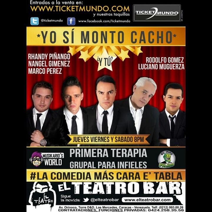 ElGuisoTv's tweet photo. #YoSiMontoCachoYTu en @elteatrobar Jue,Vie,Sab. 8 pm. Entradas en @ticketmundo          Invita @rodolfogomezl http://t.co/h8SaFooqI4