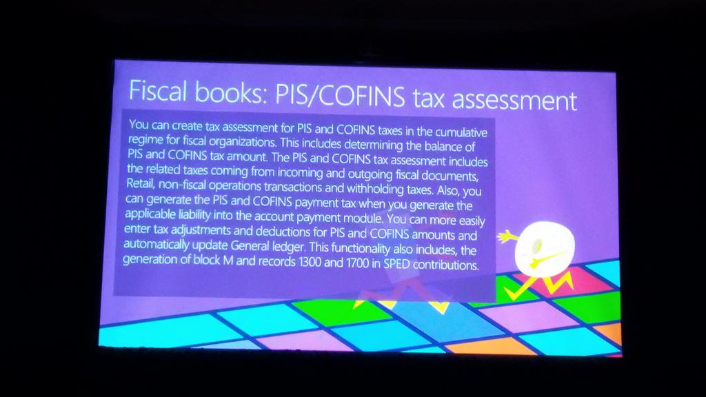 axfordummies's tweet image. #msdax #brazil: Call Center, Pis/Cofins and nfc-e, SiTef but EFD summaries block remains manually :( #DynTech2015