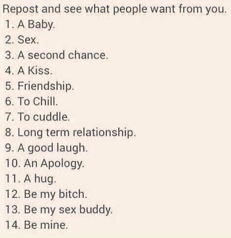 Tell me what you want