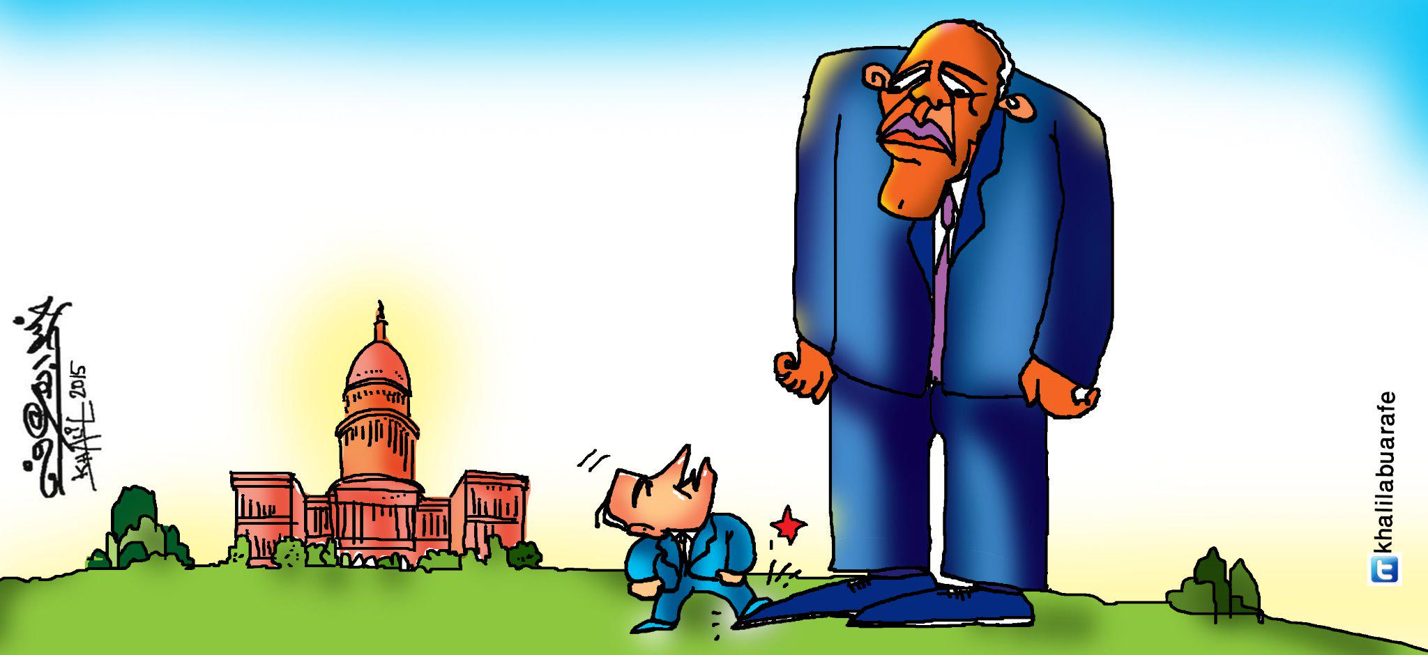 bibi netanyahu steps on obama's toe