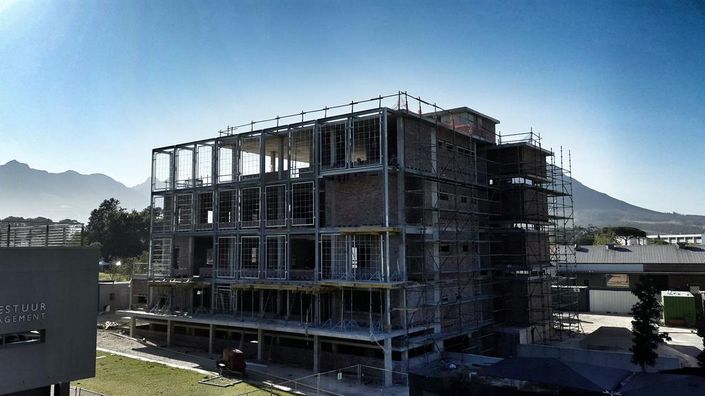 Vertical garden takes shape on the new IT Building <a href="/StellenboschUni/">Stellenbosch University</a>