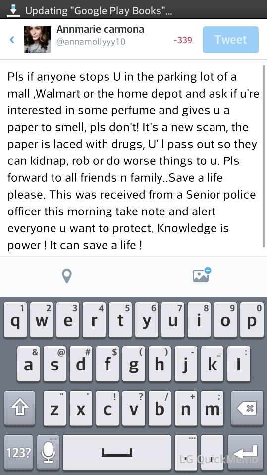 annmariecarmona's tweet photo. Please everyone read this so you are aware. http://t.co/PmIFmX9KGq