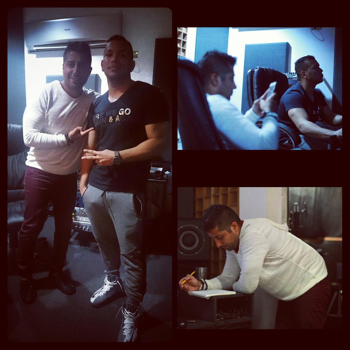 Predikador's tweet photo. Session de estudio ft @rennyoficial  ex salserin ,  excelente vibra en el estudio!  http://t.co/fHd8B8oAxn http://t.co/Tmy7aOqoPD