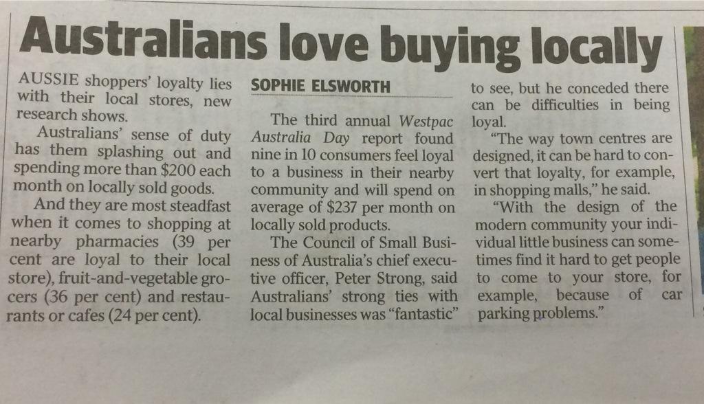 BillsonBruce's tweet photo. Great start to the day reading my @theheraldsun from @sophieelsworth on a positive #smallbizau story http://t.co/sAxYV4HNJE