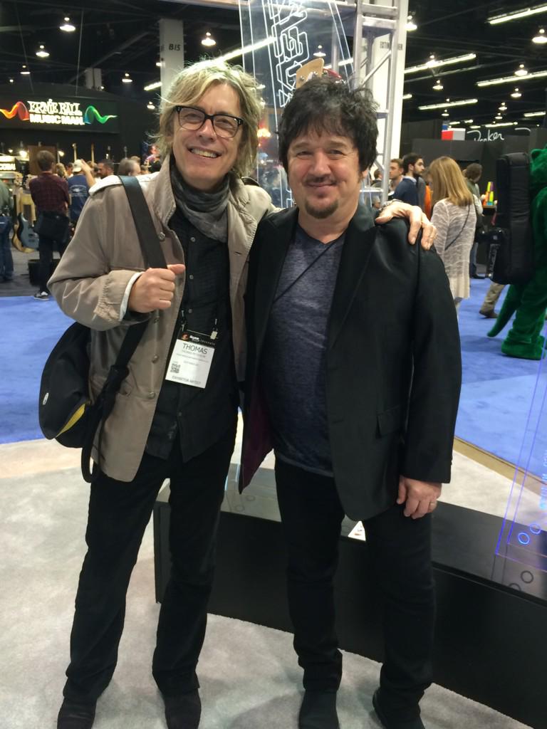 stacia_pratt's tweet photo. These guys! @cheaptricktom @WallyPalmar @rkyrspeech hanging @NAMM http://t.co/1SKuDcHkKY
