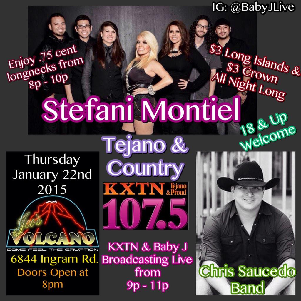 kxtn1350's tweet photo. Join @BabyJ_Live Tonight at #JoesVolcano 6844 Ingram Rd. for Live #Tejano & #Country Music! 18 & Up Welcome http://t.co/gU1EunW00h