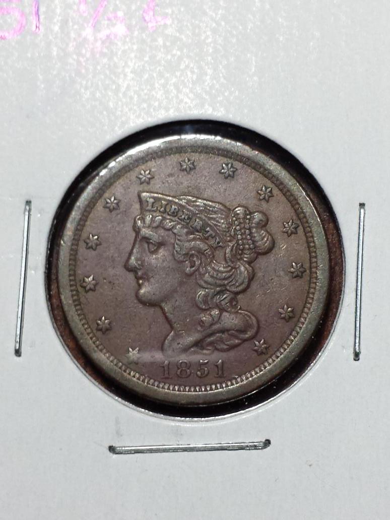 ClarkCoins's tweet photo. 1851 #braidedhair #halfcent #uscopper #uscoins #coincollection #coincollecting #coins #numismatics http://t.co/gNt7scSHM1
