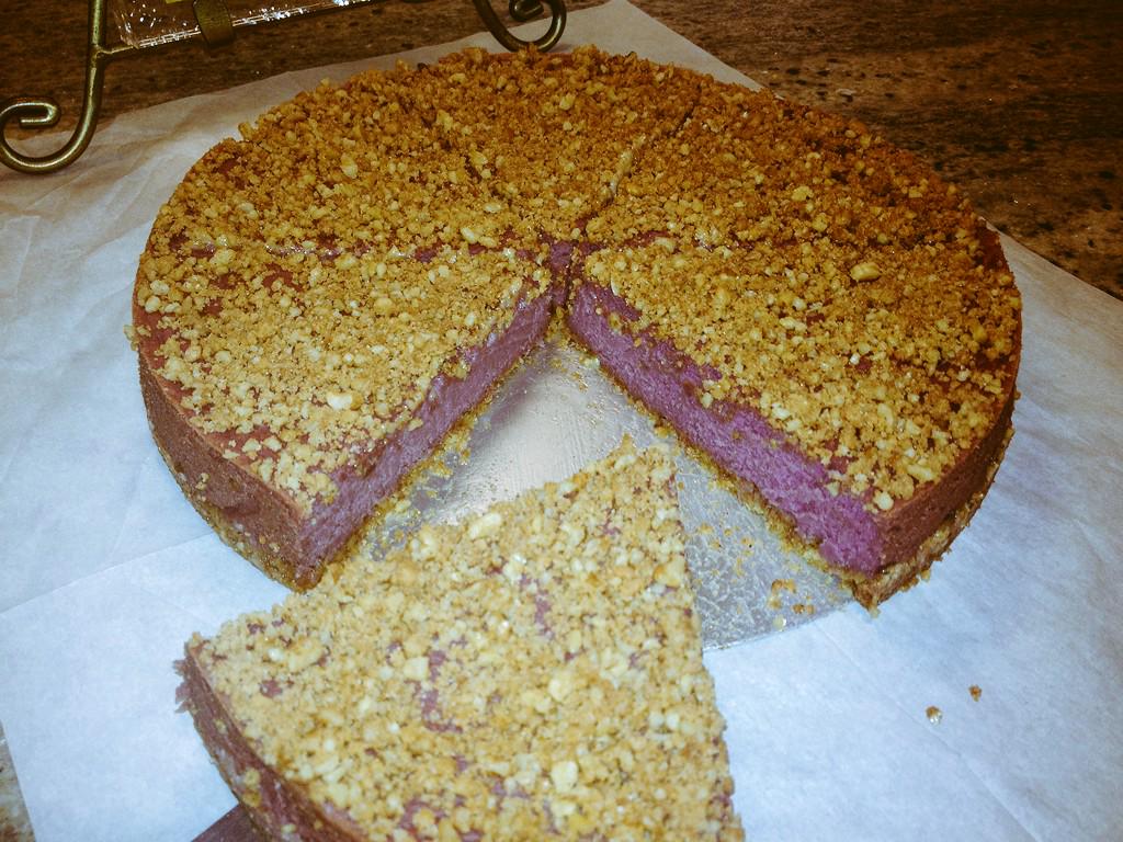 calilovepie's tweet photo. Organic Purple Sweet Potato Pie with Walnut Gram cracker crust. http://t.co/j0tXrbXRPj