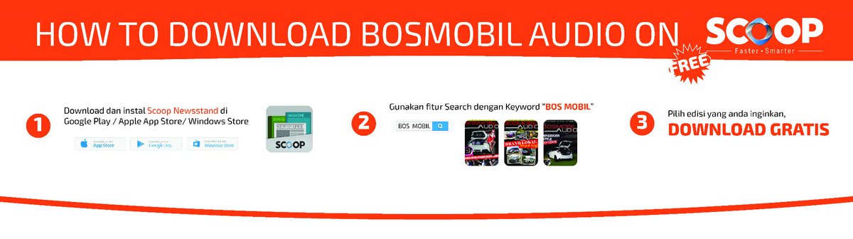 Buat kamu yang belum tau cara Download #BosMobilAudio ini caranya bos. :) Yuk Download per edisi nya
