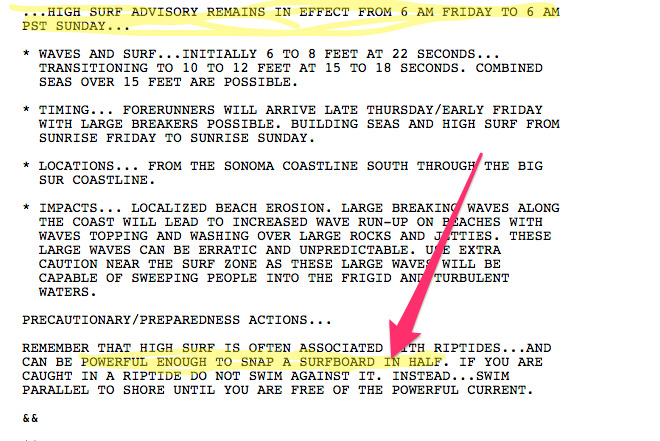 Stokemaster's tweet image. You have been warned… High Surf Advisory from Friday 6a to Sunday 6a