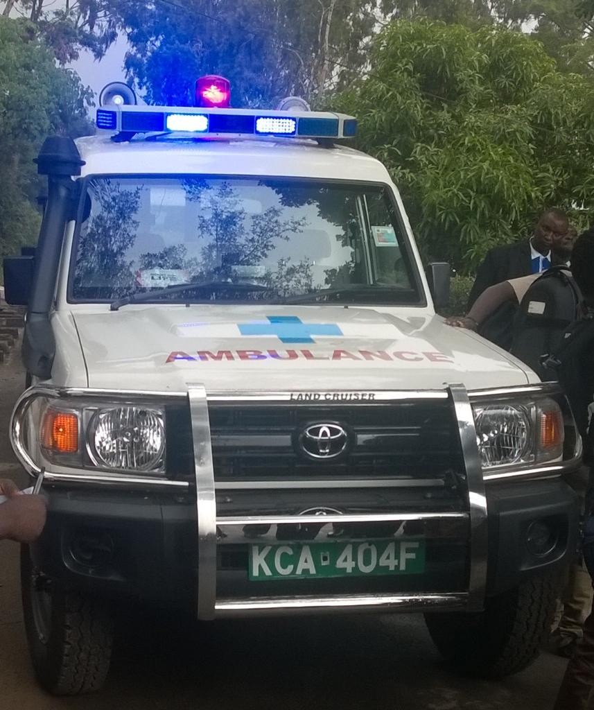 Am about to flag off six ambulances before we commission link roads in Kitui,Mwingi &amp; Mau Basin.