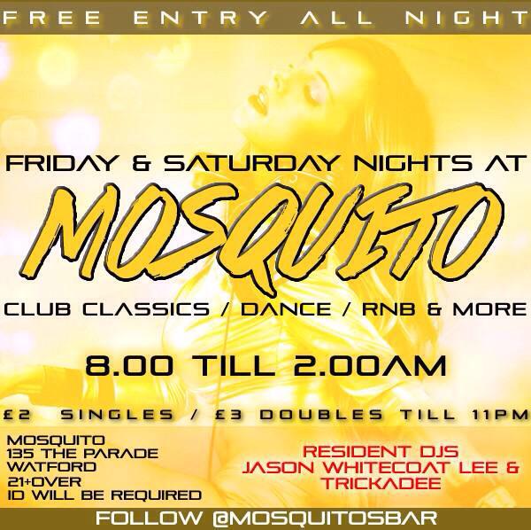 MosquitosBar's tweet photo. Tonight @DJWhitecoat and @DjTrickadee Live in the house! #Dance #RNB #ClubClassics #UKFunky #DeepHouse #Chart http://t.co/gLhH6e2J4p