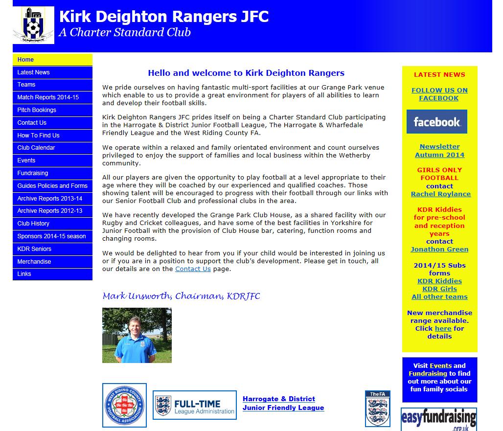 WEBSITE: Check out our excellent website with loads of information - kdrjfc.co.uk