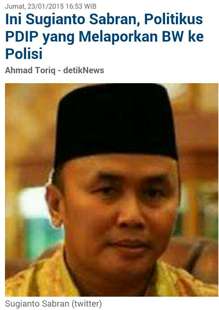 mufthi's tweet photo. Camkan, musuh pemberantasan KORUPSI nomor 1, politisi PDIP @sugiantosabran #shameonyou!!! http://t.co/1p8zikxc4R