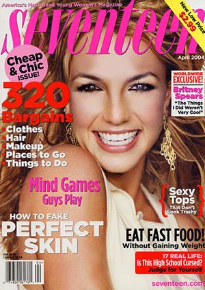 Britney Spears on the April 2004 cover of Seventeen magazine ...
