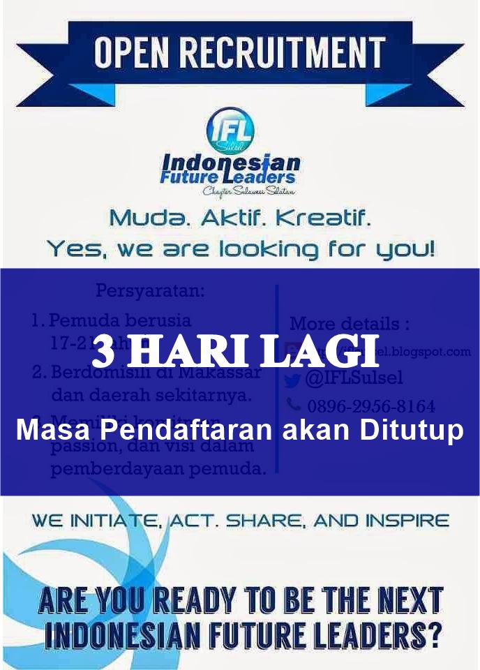 #infoIFL Halo Leaders, bagaimana kabar kalian hari ini? Buruan daftarkan dirimu sebagai staf di IFL Sulsel tahun ini!