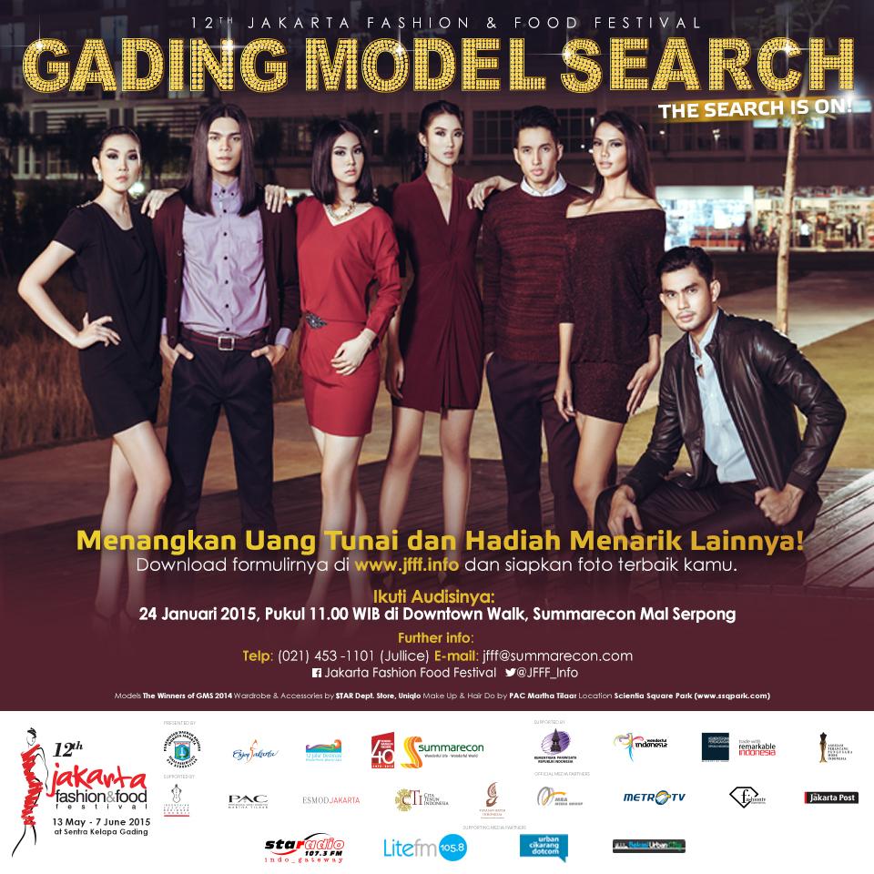Gading Model Search daftar di bit.ly/1FrgZm8 ikuti audisinya di <a href="/SMS_Serpong/">SummareconMallSerpong</a> tgl 24 Jan! <a href="/JFFF_Info/">JktFashion&FoodFest</a> #GMSJFFF