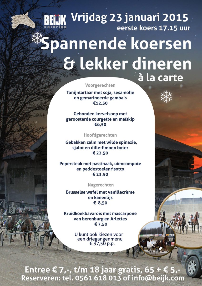 BeijkCatering's tweet photo. Komt u ook vanavond? @VictoriaparkVpw Wolvega. De eerste koers start om 17.15 uur. #uittip #wolvega #drafbaan #beijk http://t.co/9KLg9WWPQw