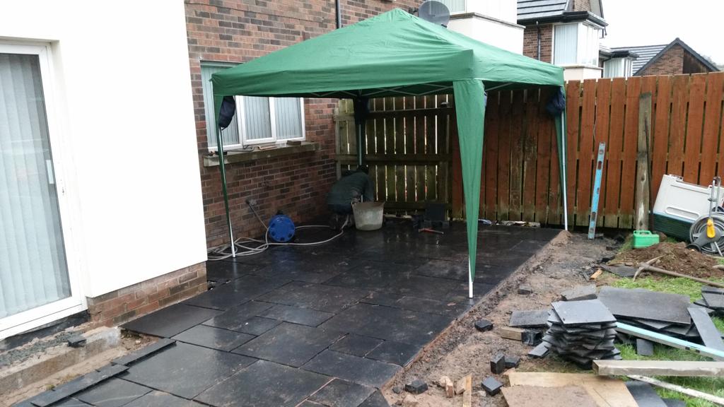 3rd attempt over the years with one of these with 2 windbars and 4 sandbags this time #fingerscrossed  #popupgazebo