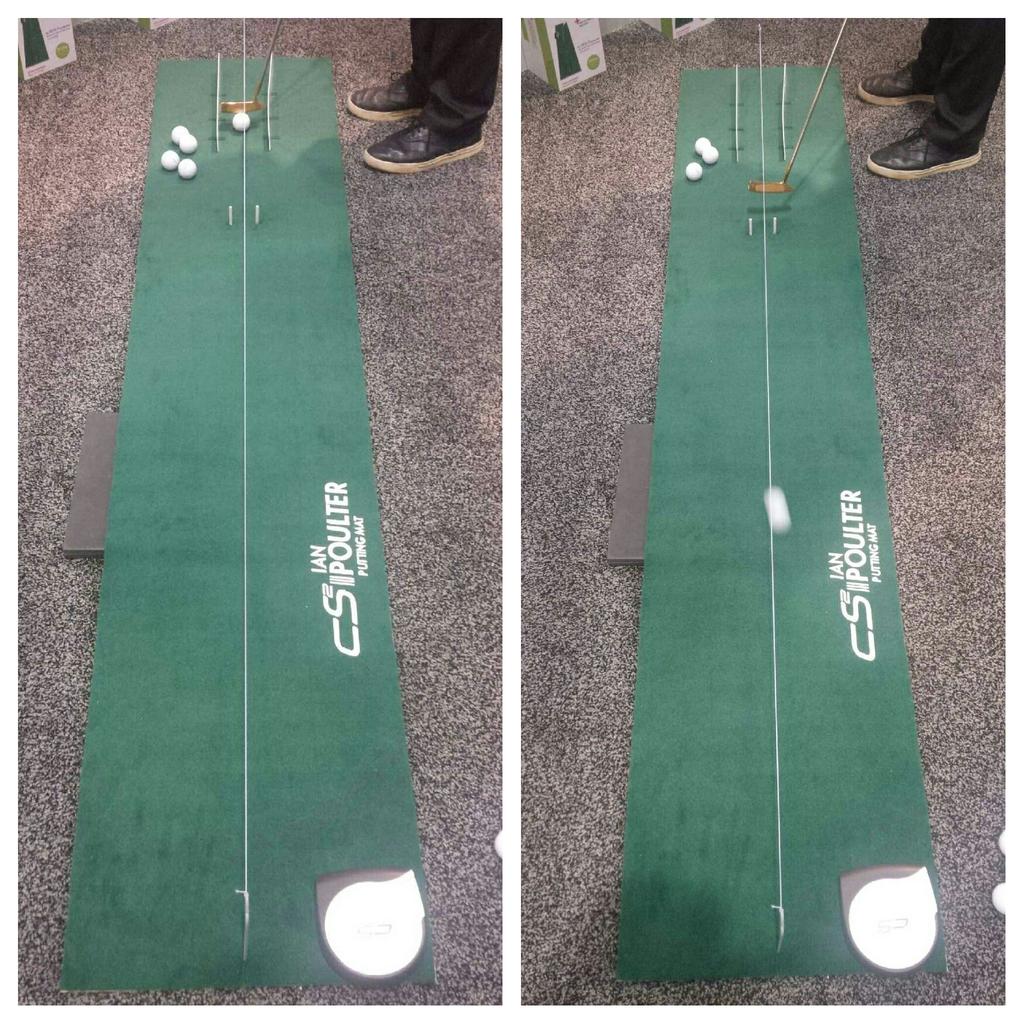 Medi8Golf's tweet image. Finally, DW even had a bit if spare time to try out @CS2PuttingAid mat #PGAShow