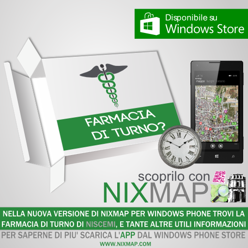 nixmap's tweet photo. #niscemi, Cerca le farmacie di Turno con #nixmap per Windows phone! http://t.co/8M4r0mjWZ7