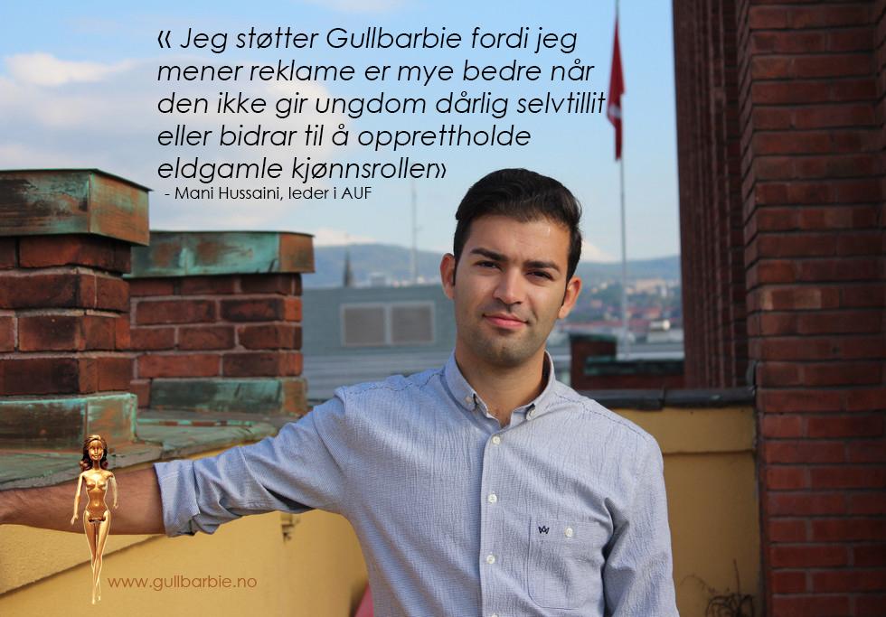 Pressrbu's tweet photo. I dag er det to uker til årets #Gullbarbie-utdeling. @ManiHussaini støtter konkurransen! @aufnorge gullbarbie.no http://t.co/6VZYFgqE44