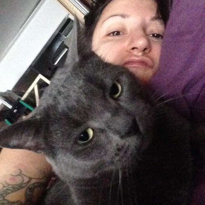 Awwwww my cat spent all night sleeping next to me ❤️ (sorry for my weird morning face) http://t.co/W<a href="/tag/feet"class="tags"><span>#feet</span></a><a href="/tag/tattooedfeet"class="tags"><span>#tattooedfeet</span></a>