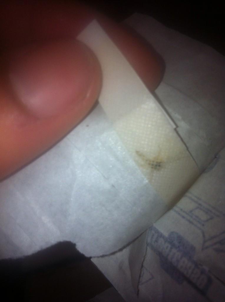 LeviBottrill's tweet photo. Treat &amp; ease plaster that is so sanitary it has got a #fly inside of it http://t.co/T3jBvh6WnG