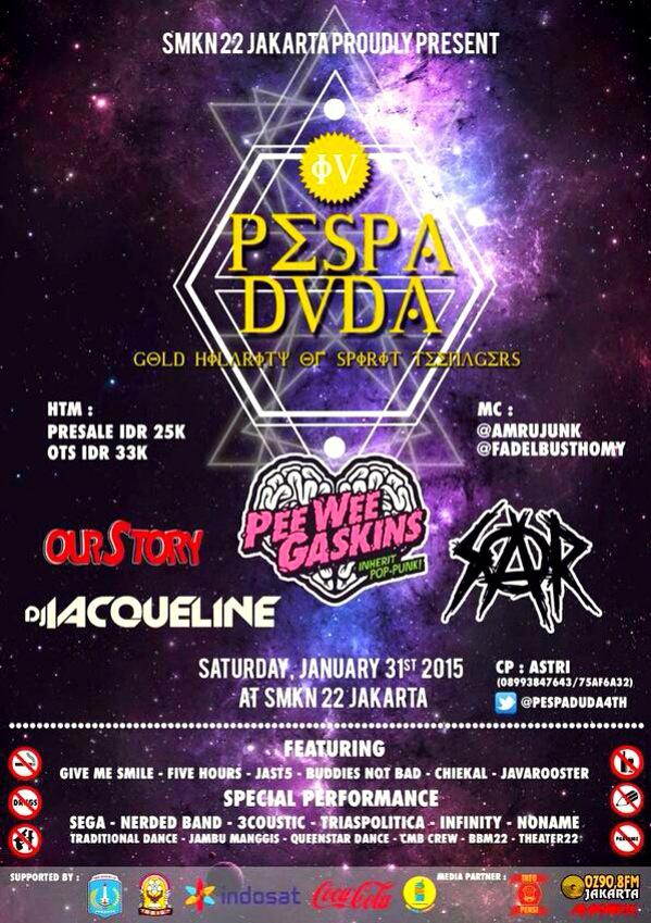 Pensi. <a href="/PespaDuda4th/">Pespa Duda 4th</a> di SMKN 22 Condet w/ <a href="/PWGofficial/">Pee Wee Gaskins</a> <a href="/sweetasrevenge/">Sweet As Revenge</a> <a href="/djjacqueline/">jacqueline caroline</a> dll HTM 33rb