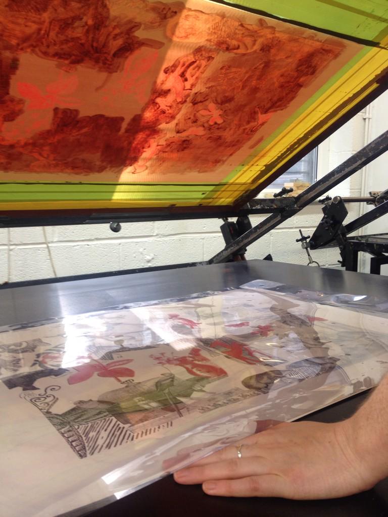annabeljaneltd's tweet photo. Screen printing today at London print studio in ladbrook grove! http://t.co/qlnXJZiYiR