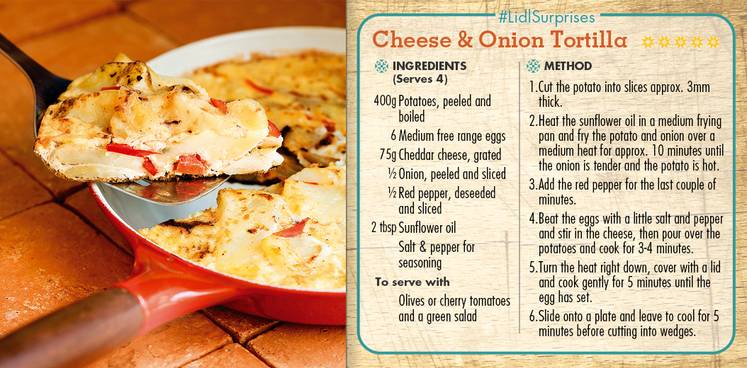 LidlGB's tweet photo. Tip: save time and £ by making lunch in advance. This cheese and onion tortilla is perfect! What are your top tips? http://t.co/oVtK23bcIs
