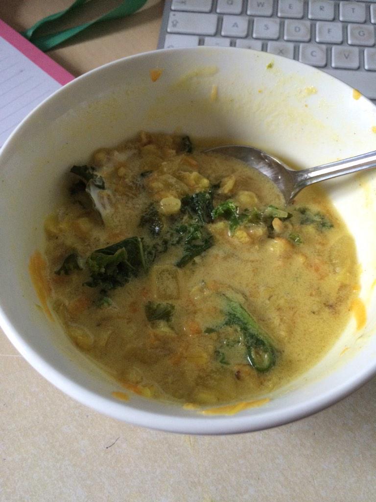 globaholic's tweet photo. @MsJackMonroe kale barley &amp; cumin soup - delicious! http://t.co/2NWTi6H84Z