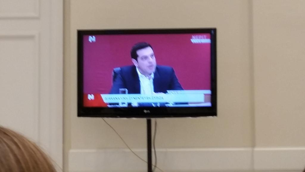 colinfoxssp's tweet photo. #Syriza Tsipras: Greece will not be bullied by Troika. We will keep al our EU obligations however. http://t.co/ap8SFD9YSn