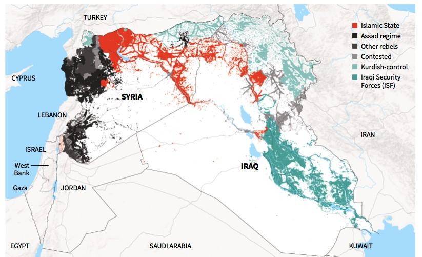 ianbremmer's tweet photo. Iraq and Syria, Now 4 Statelets (Reuters)

#VisionForIraq #wef15 #Abadi http://t.co/aXhI6H8cgD