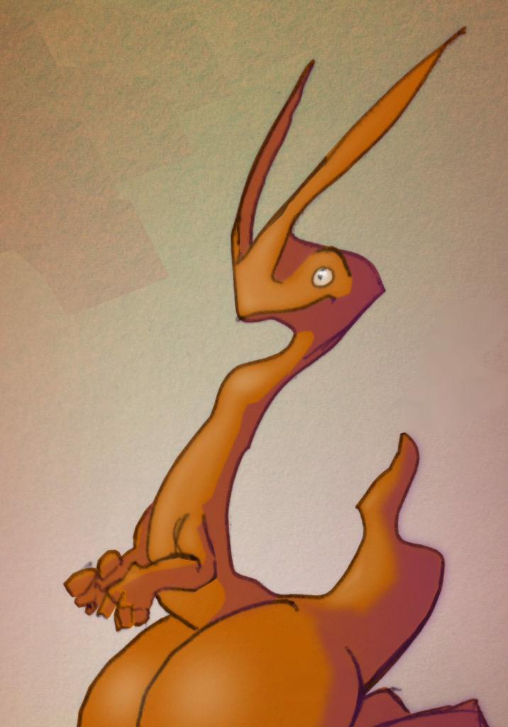 "Bunny Ear-Face Dino"
#ballpointpen #copicmarkers #randompractice