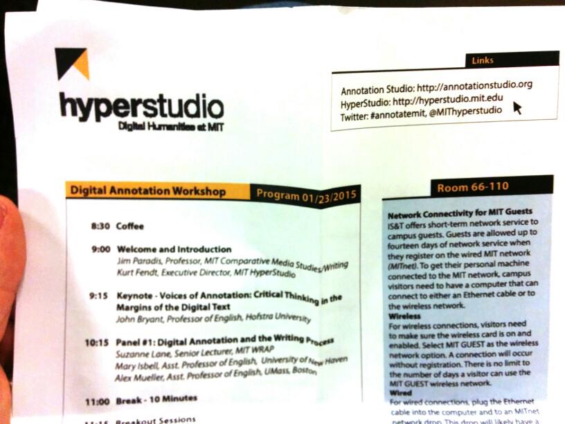 filipgoc's tweet photo. Getting started with conference on digital annotations at MIT ! #annotatemit @MIThyperstudio http://t.co/sCm64CtW8C